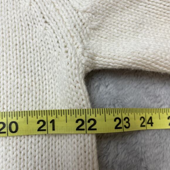 Hanna Andersson Sweater Womens XL Ivory Wool Blend Embroidered Floral Pullover - Picture 7 of 8